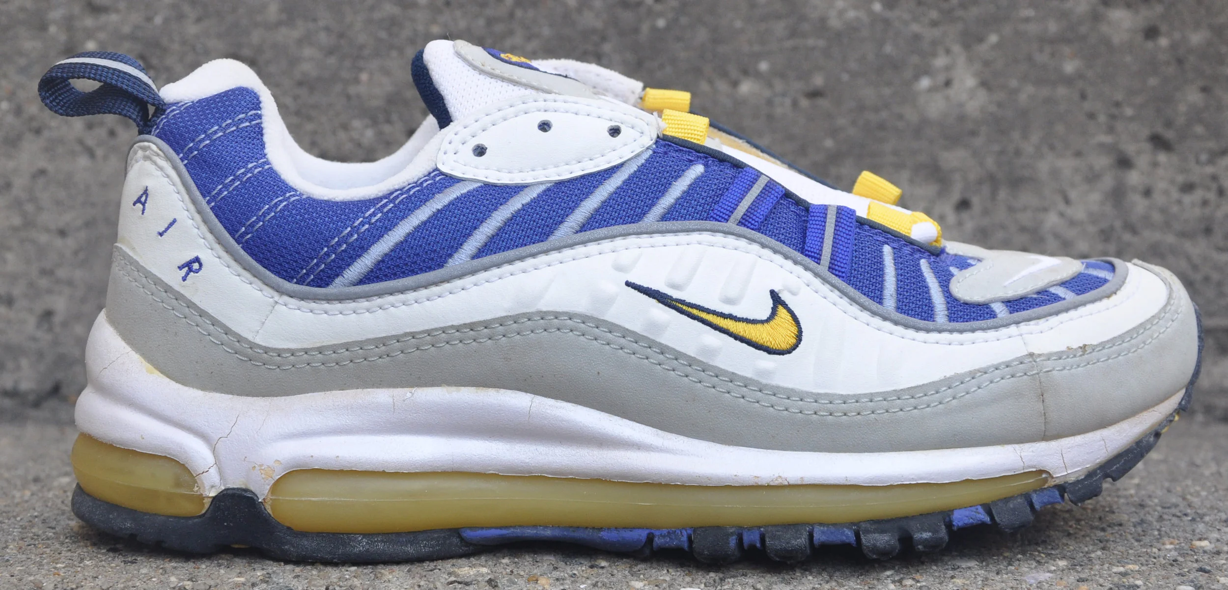 Women`s Nike Air Max 98 Ultramarine (Size 7.5) DS Cracking — Roots Women`s Nike Air Max 98 Ultramarine (Size 7.5) DS Cracking — Roots